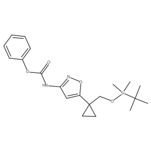 Phenyl (5-(1-(((tert-butyldimethylsilyl)oxy)methyl)cyclopropyl)isoxazol-3-yl)carbamate结构式