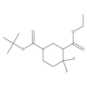 1-Tert-butyl 3-ethyl 4,4-difluoropiperidine-1,3-dicarboxylate Structure