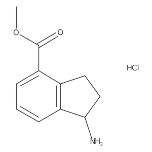 Methyl (1S)-1-amino-2,3-dihydro-1H-indene-4-carboxylate hydrochloride结构式