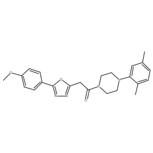 1-(4-(2,5-Dimethylphenyl)piperazin-1-yl)-2-(5-(4-methoxyphenyl)-1,3,4-oxadiazol-2-yl)ethanone结构式