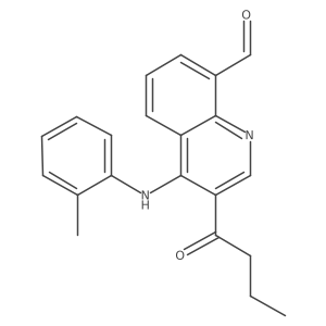 3-Butyryl-4-(o-tolylamino)quinoline-8-carbaldehyde结构式