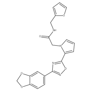 2-{2-[3-(1,3-benzodioxol-5-yl)-1,2,4-oxadiazol-5-yl]-1H-pyrrol-1-yl}-N-(2-furylmethyl)acetamide结构式