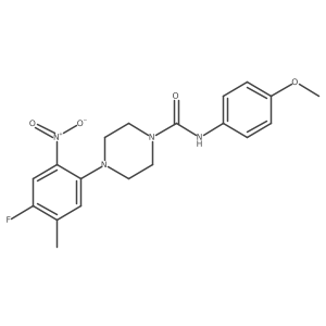 4-(4-fluoro-5-methyl-2-nitrophenyl)-N-(4-methoxyphenyl)piperazine-1-carboxamide结构式