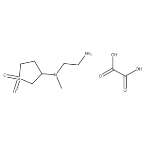 3-[(2-Aminoethyl)(methyl)amino]-1$l^{6}-thiolane-1,1-dione; oxalic acid Structure