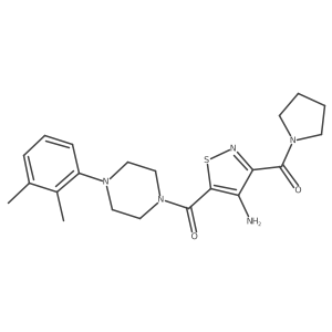 (4-Amino-3-(pyrrolidine-1-carbonyl)isothiazol-5-yl)(4-(2,3-dimethylphenyl)piperazin-1-yl)methanone Structure