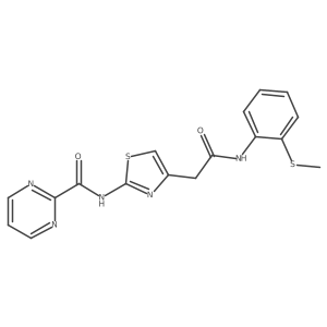 N-(4-(2-((2-(methylthio)phenyl)amino)-2-oxoethyl)thiazol-2-yl)pyrimidine-2-carboxamide Structure