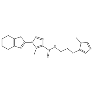 5-methyl-N-{2-[(4-methyl-4H-1,2,4-triazol-3-yl)sulfanyl]ethyl}-1-(4,5,6,7-tetrahydro-1,3-benzothiazol-2-yl)-1H-1,2,3-triazole-4-carboxamide Structure