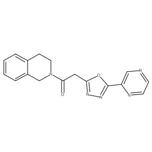 1-(3,4-dihydroisoquinolin-2(1H)-yl)-2-(5-(pyrazin-2-yl)-1,3,4-oxadiazol-2-yl)ethanone结构式