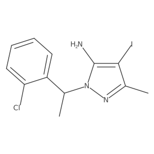 1H-Pyrazol-5-amine, 1-[1-(2-chlorophenyl)ethyl]-4-iodo-3-methyl-结构式