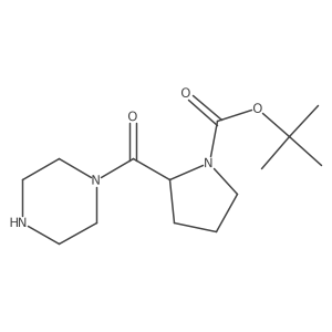 tert-butyl (2S)-2-(piperazine-1-carbonyl)pyrrolidine-1-carboxylate Structure