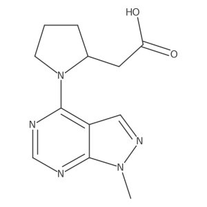 2-(1-{1-methyl-1H-pyrazolo[3,4-d]pyrimidin-4-yl}pyrrolidin-2-yl)acetic acid结构式