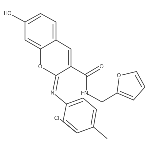 (2Z)-2-[(3-chloro-4-methylphenyl)imino]-N-(furan-2-ylmethyl)-7-hydroxy-2H-chromene-3-carboxamide Structure