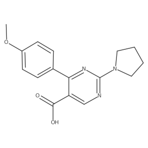 4-(4-Methoxyphenyl)-2-pyrrolidin-1-ylpyrimidine-5-carboxylic acid结构式