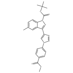 tert-butyl 3-{1-[4-(methoxycarbonyl)phenyl]-1H-1,2,3-triazol-4-yl}-5-methyl-1H-indazole-1-carboxylate Structure