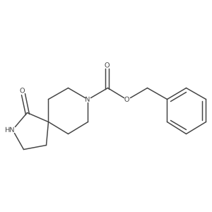 Benzyl 1-oxo-2,8-diazaspiro[4.5]decane-8-carboxylate结构式