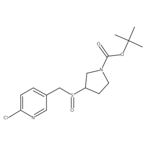 (S)-tert-butyl 3-((R)-((6-chloropyridin-3-yl)methyl)sulfinyl)pyrrolidine-1-carboxylate结构式