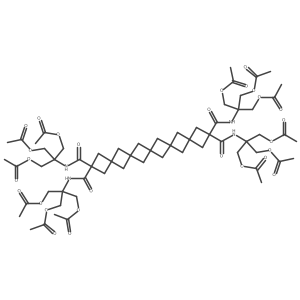 [3-Acetyloxy-2-(acetyloxymethyl)-2-[[2,14,14-tris[[1,3-diacetyloxy-2-(acetyloxymethyl)propan-2-yl]carbamoyl]pentaspiro[3.1.1.1.1.312.110.18.16.14]nonadecane-2-carbonyl]amino]propyl] acetate结构式