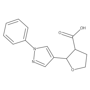 2-(1-phenyl-1H-pyrazol-4-yl)oxolane-3-carboxylic acid Structure
