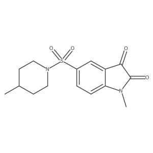 1-Methyl-5-((4-methylpiperidin-1-yl)sulfonyl)indoline-2,3-dione Structure