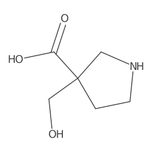 3-(Hydroxymethyl)pyrrolidine-3-carboxylic acid结构式