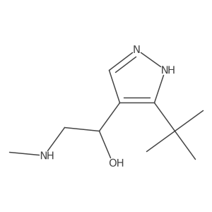 1-(3-tert-butyl-1H-pyrazol-4-yl)-2-(methylamino)ethan-1-ol结构式