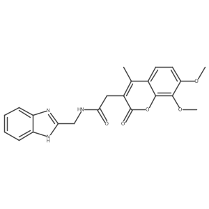 N-(1H-benzimidazol-2-ylmethyl)-2-(7,8-dimethoxy-4-methyl-2-oxo-2H-chromen-3-yl)acetamide结构式