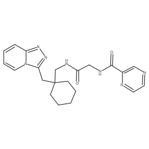 N-[2-oxo-2-({[1-([1,2,4]triazolo[4,3-a]pyridin-3-ylmethyl)cyclohexyl]methyl}amino)ethyl]-2-pyrazinecarboxamide结构式