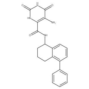 5-Amino-1,2,3,6-tetrahydro-2,6-dioxo-N-(1,2,3,4-tetrahydro-5-phenyl-1-Naphthalenyl)-4-pyrimidinecarboxamide结构式