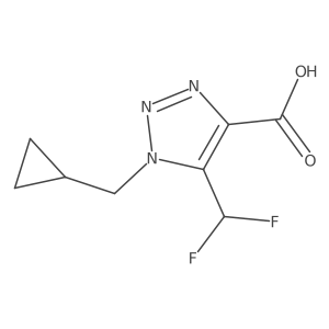 1-(cyclopropylmethyl)-5-(difluoromethyl)-1H-1,2,3-triazole-4-carboxylic acid结构式