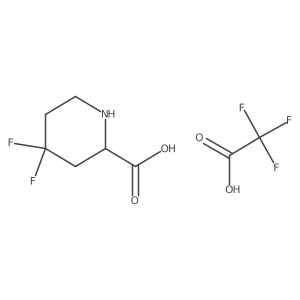 4,4-Difluoropiperidine-2-carboxylic acid trifluoroacetate结构式