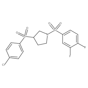 3-(4-Chlorobenzenesulfonyl)-1-(3,4-difluorobenzenesulfonyl)pyrrolidine结构式