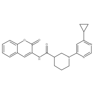 1-(6-cyclopropylpyrimidin-4-yl)-N-(2-oxo-2H-chromen-3-yl)piperidine-3-carboxamide Structure