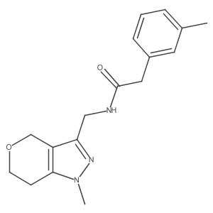 N-((1-methyl-1,4,6,7-tetrahydropyrano[4,3-c]pyrazol-3-yl)methyl)-2-(m-tolyl)acetamide Structure