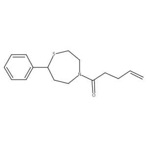 1-(7-Phenyl-1,4-thiazepan-4-yl)pent-4-en-1-one结构式
