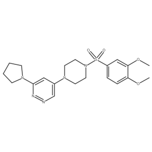 5-(4-((3,4-Dimethoxyphenyl)sulfonyl)piperazin-1-yl)-3-(pyrrolidin-1-yl)pyridazine结构式