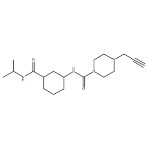 4-(prop-2-yn-1-yl)-N-{3-[(propan-2-yl)carbamoyl]cyclohexyl}piperazine-1-carboxamide结构式
