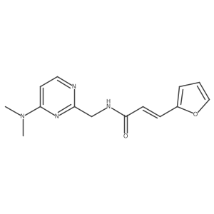 (E)-N-((4-(dimethylamino)pyrimidin-2-yl)methyl)-3-(furan-2-yl)acrylamide结构式