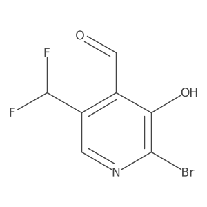 2-bromo-5-(difluoromethyl)-3-hydroxy-pyridine-4-carbaldehyde Structure