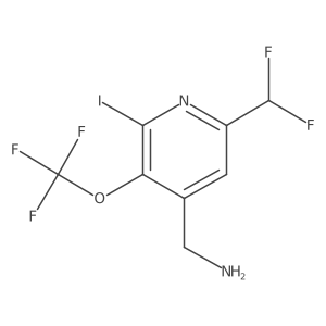 (6-(Difluoromethyl)-2-iodo-3-(trifluoromethoxy)pyridin-4-yl)methanamine结构式