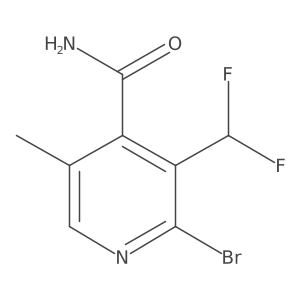 2-Bromo-3-(difluoromethyl)-5-methylisonicotinamide结构式