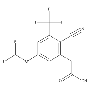 2-(2-Cyano-5-(difluoromethoxy)-3-(trifluoromethyl)phenyl)acetic acid结构式