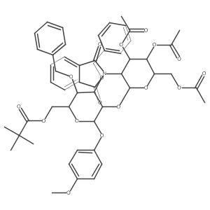 4-Methoxyphenyl 2-o-(3,4,6-tri-o-acetyl-2-deoxy-2-phthalimido-alpha-d-glucopyranosyl)-3,6-di-o-benzyl-4-o-pivaloy-alpha-d-mannopyranoside Structure