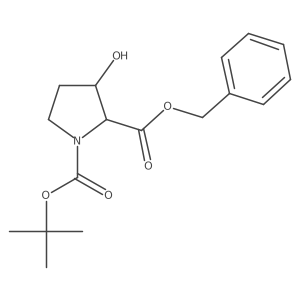 (2S,3R)-3-Hydroxy-pyrrolidine-1,2-dicarboxylic acid 2-benzyl ester 1-tert-butyl ester Structure