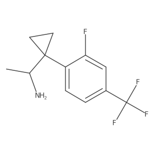 1-{1-[2-Fluoro-4-(trifluoromethyl)phenyl]cyclopropyl}ethan-1-amine结构式