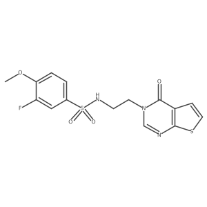 3-fluoro-4-methoxy-N-(2-(4-oxothieno[2,3-d]pyrimidin-3(4H)-yl)ethyl)benzenesulfonamide Structure