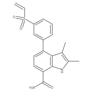 2,3-dimethyl-4-(3-(vinylsulfonyl)phenyl)-1H-indole-7-carboxamide结构式