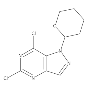 5,7-Dichloro-1-(tetrahydro-2H-pyran-2-yl)-1H-pyrazolo[4,3-d]pyrimidine Structure