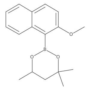 2-(2-Methoxynaphthalen-1-YL)-4,4,6-trimethyl-1,3,2-dioxaborinane结构式