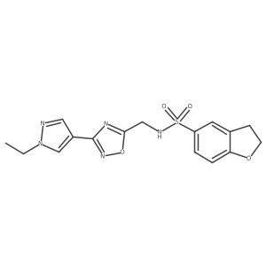 N-((3-(1-ethyl-1H-pyrazol-4-yl)-1,2,4-oxadiazol-5-yl)methyl)-2,3-dihydrobenzofuran-5-sulfonamide Structure