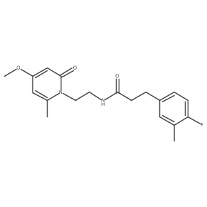 3-(4-fluoro-3-methylphenyl)-N-(2-(4-methoxy-6-methyl-2-oxopyridin-1(2H)-yl)ethyl)propanamide结构式
